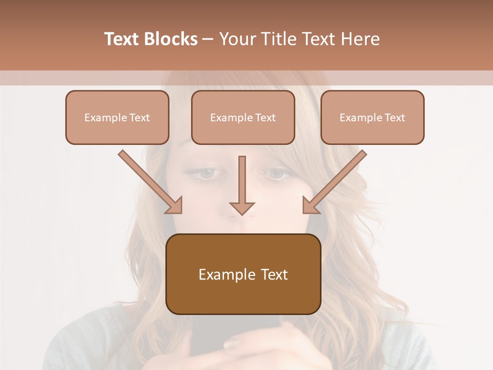 The Girl Looks At The Phone PowerPoint Template
