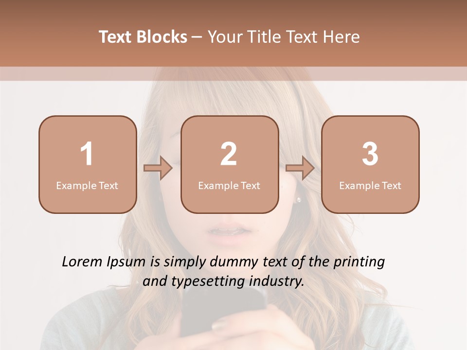 The Girl Looks At The Phone PowerPoint Template