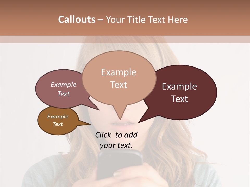 The Girl Looks At The Phone PowerPoint Template