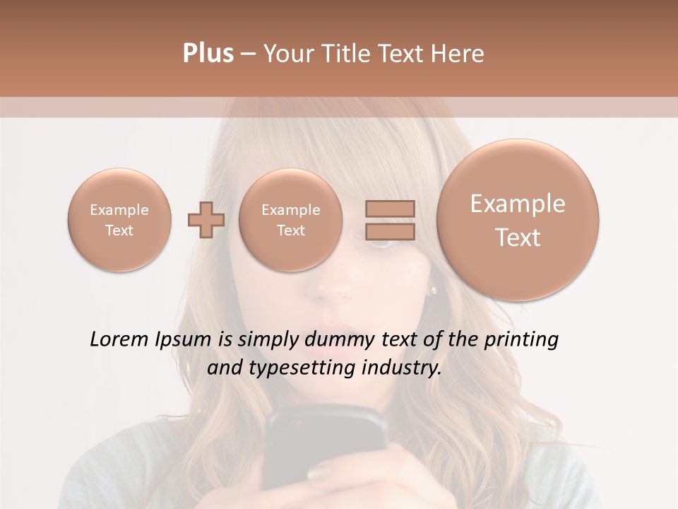 The Girl Looks At The Phone PowerPoint Template