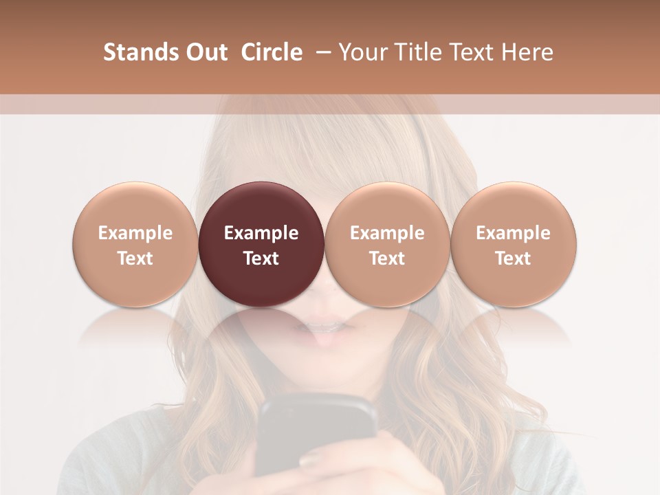 The Girl Looks At The Phone PowerPoint Template
