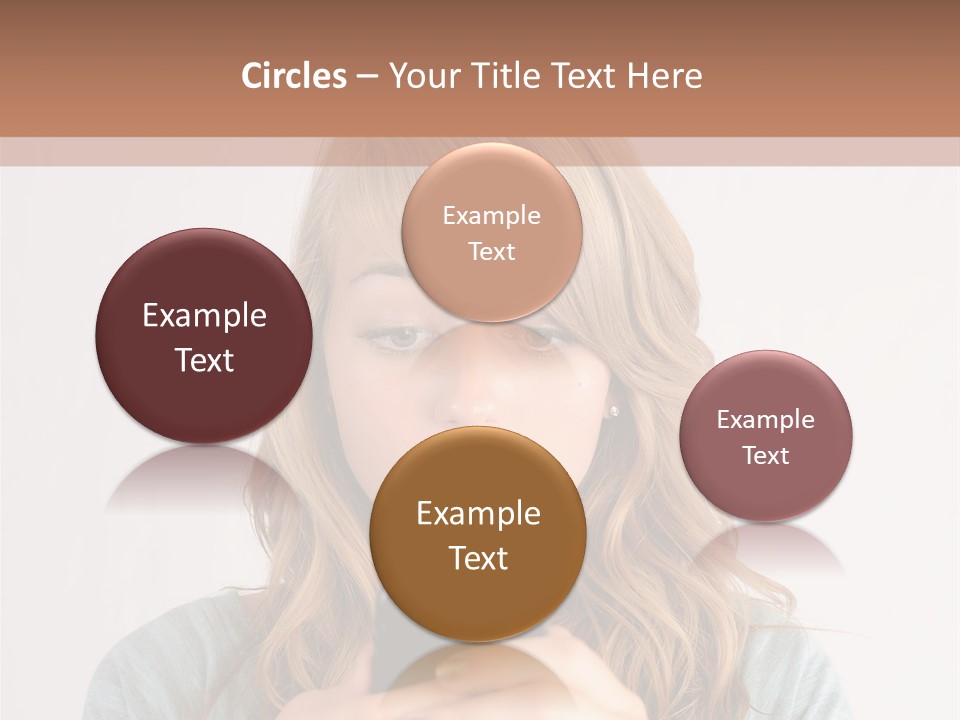 The Girl Looks At The Phone PowerPoint Template