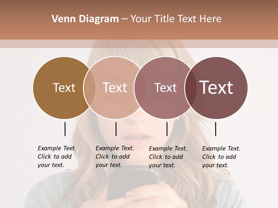 The Girl Looks At The Phone PowerPoint Template