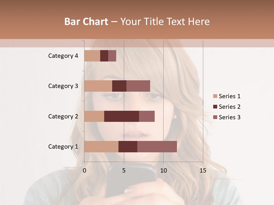 The Girl Looks At The Phone PowerPoint Template