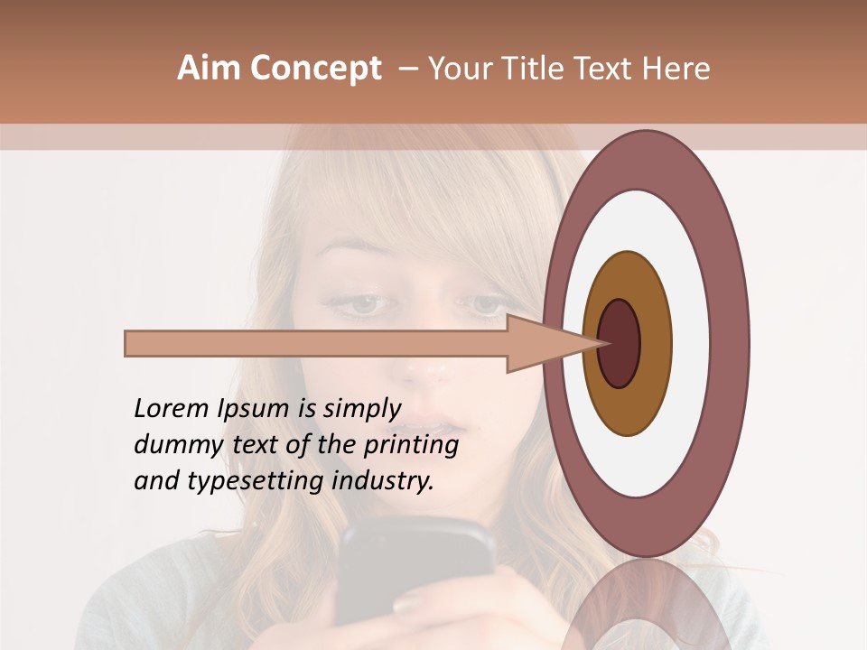 The Girl Looks At The Phone PowerPoint Template