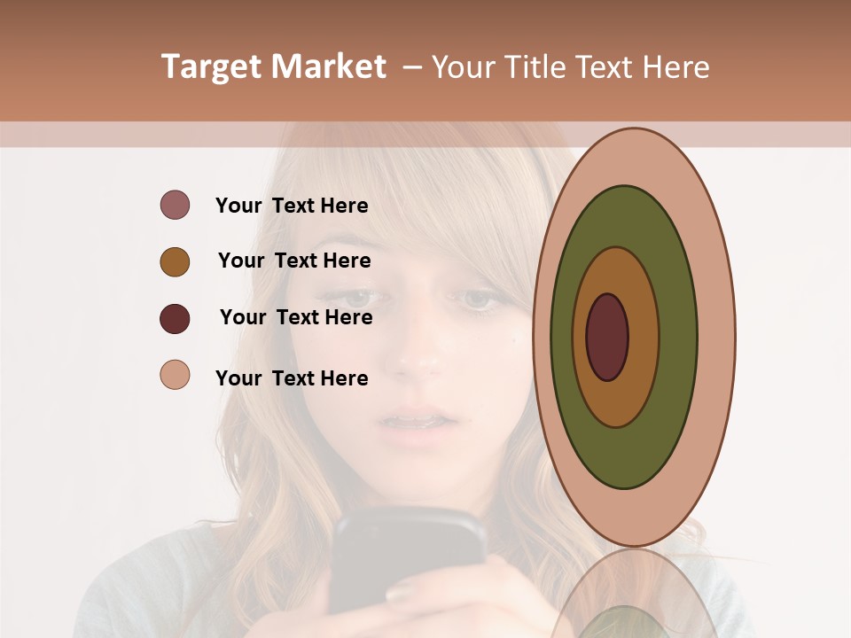 The Girl Looks At The Phone PowerPoint Template
