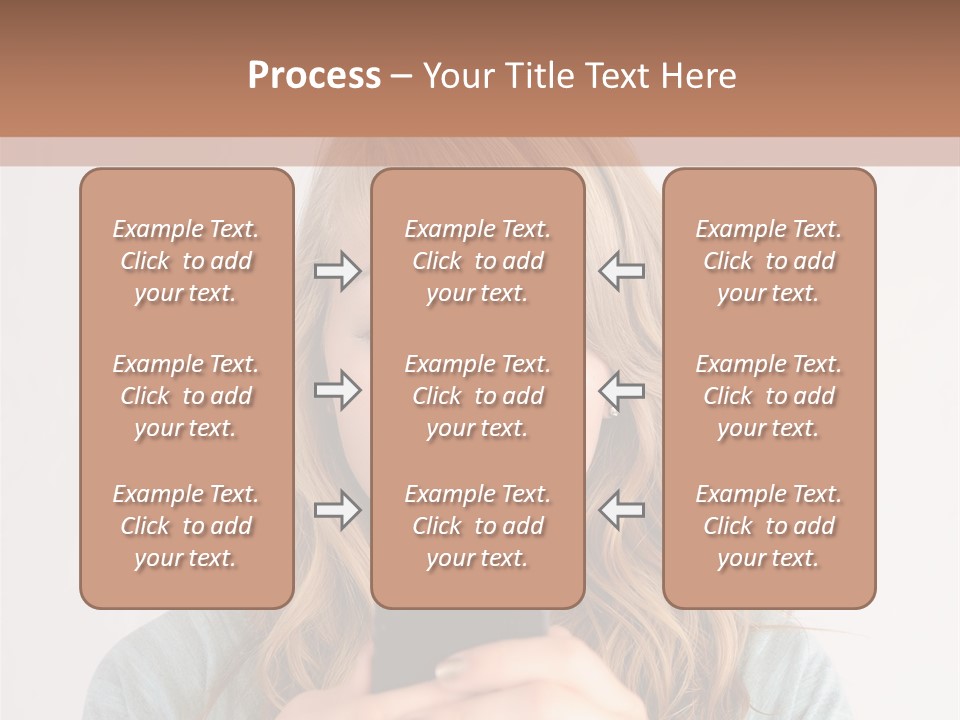 The Girl Looks At The Phone PowerPoint Template