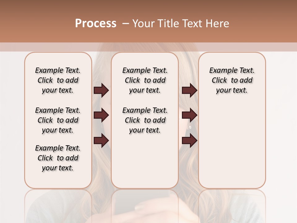 The Girl Looks At The Phone PowerPoint Template