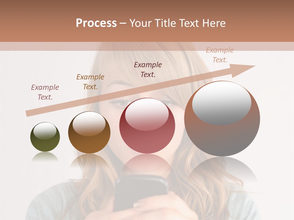 The Girl Looks At The Phone PowerPoint Template