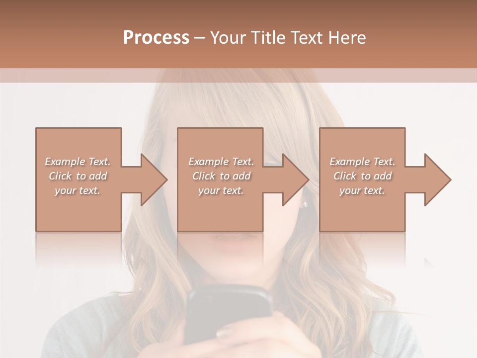The Girl Looks At The Phone PowerPoint Template