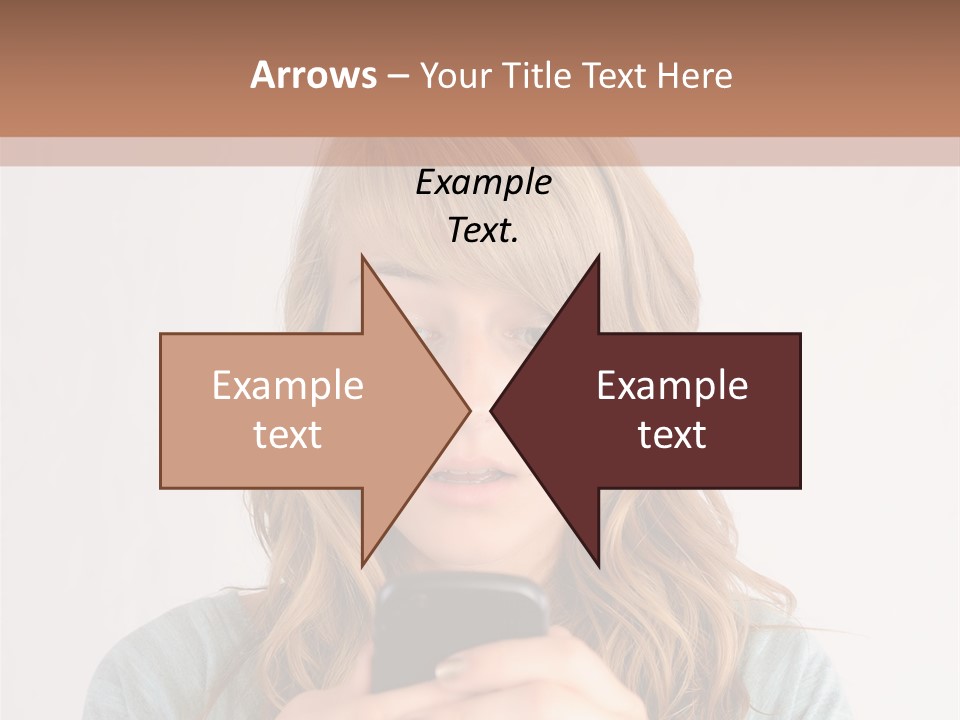 The Girl Looks At The Phone PowerPoint Template