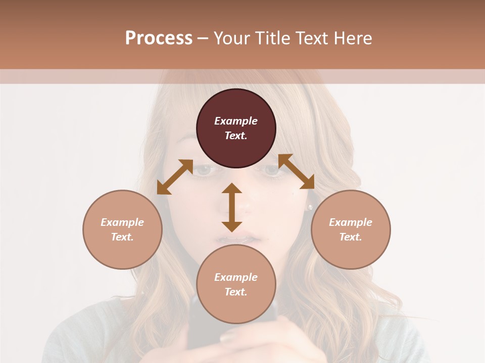 The Girl Looks At The Phone PowerPoint Template