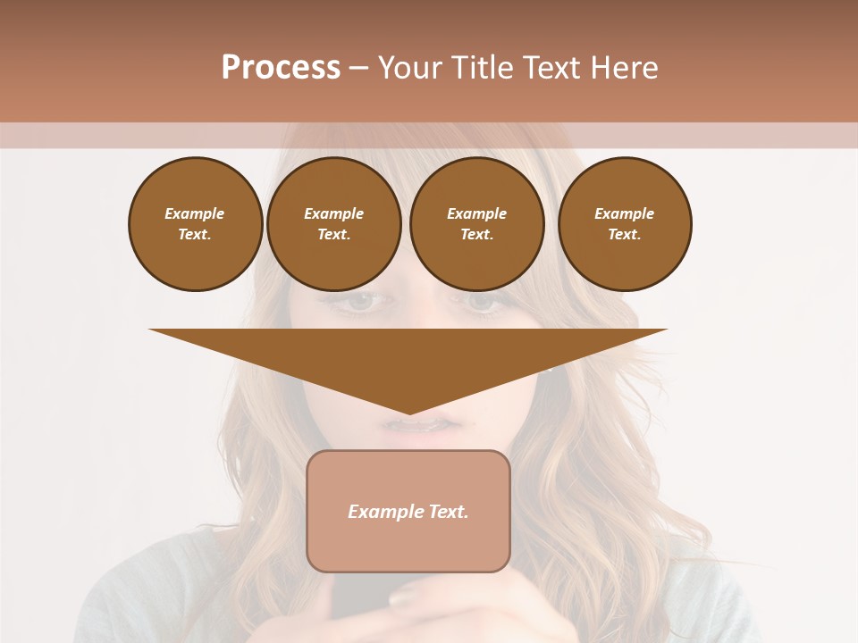 The Girl Looks At The Phone PowerPoint Template