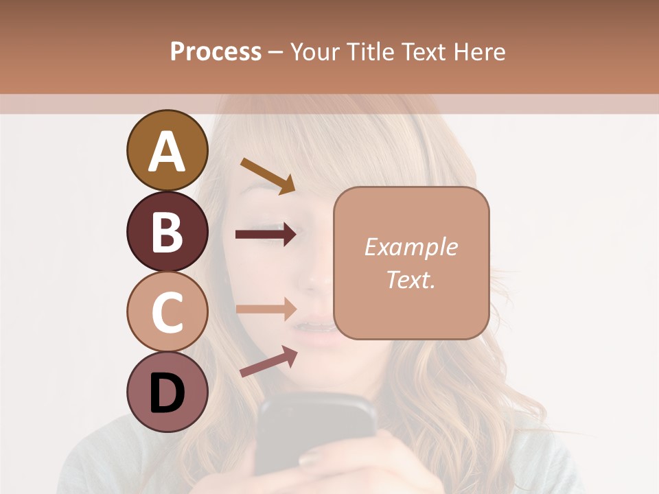 The Girl Looks At The Phone PowerPoint Template