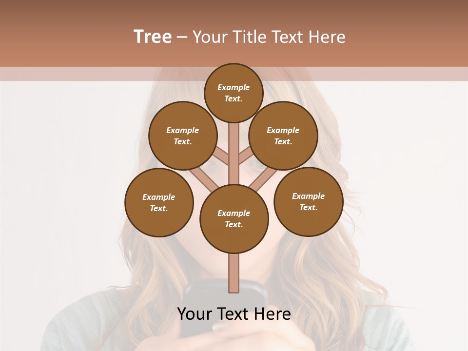 The Girl Looks At The Phone PowerPoint Template