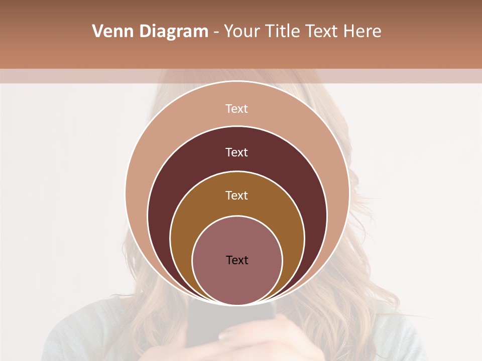 The Girl Looks At The Phone PowerPoint Template