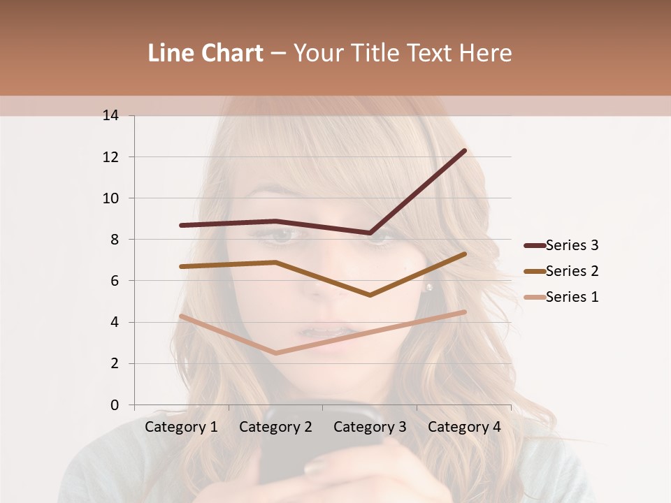 The Girl Looks At The Phone PowerPoint Template