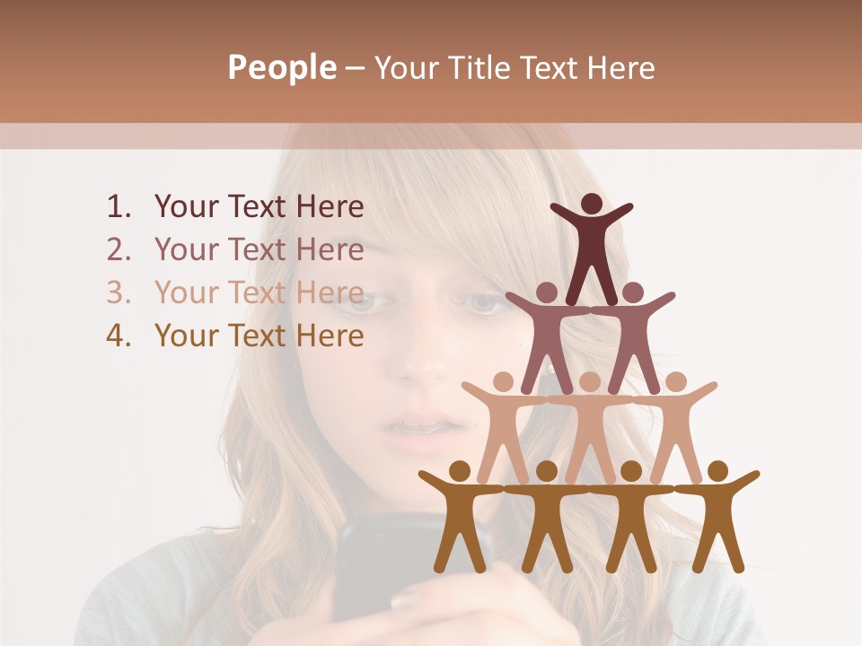 The Girl Looks At The Phone PowerPoint Template
