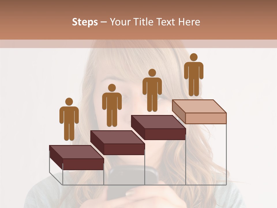 The Girl Looks At The Phone PowerPoint Template