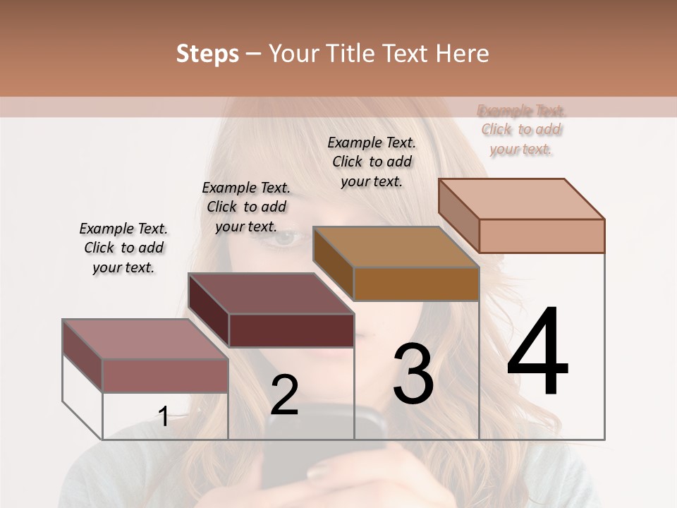 The Girl Looks At The Phone PowerPoint Template