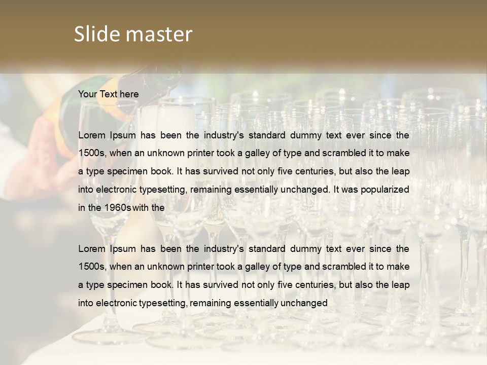 Celebration With Champagne PowerPoint Template