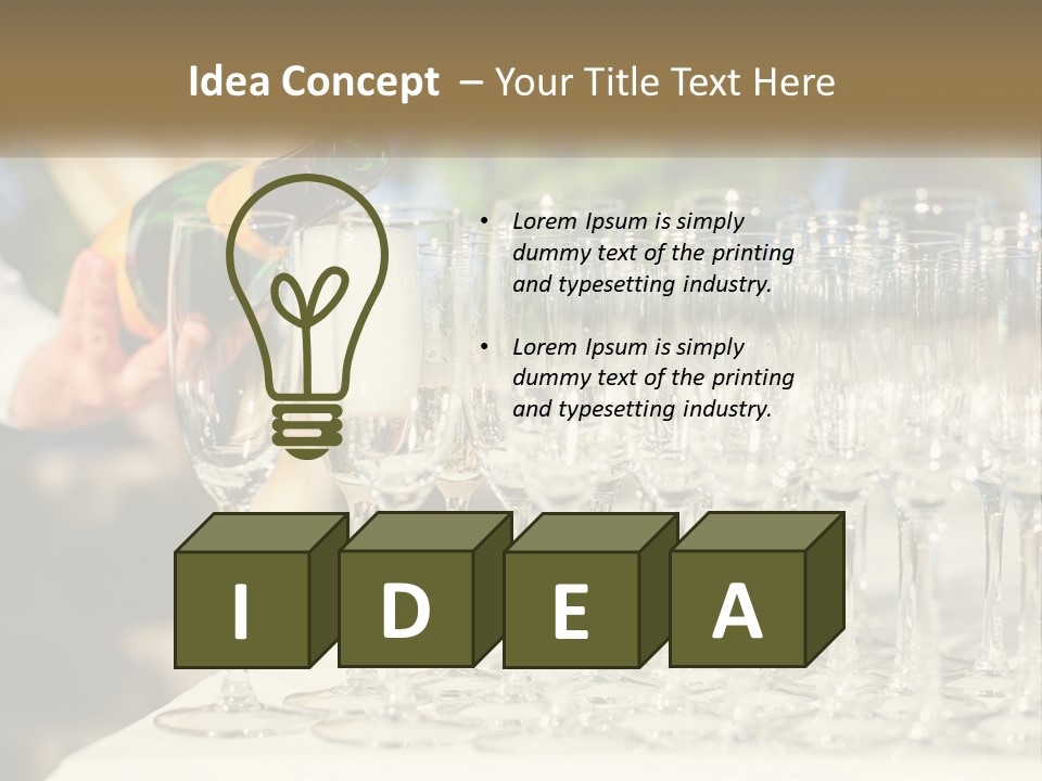 Celebration With Champagne PowerPoint Template