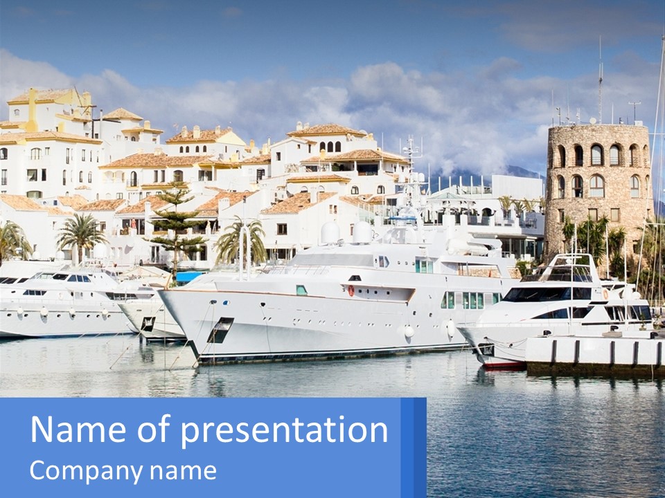 Yachts At The Pier PowerPoint Template
