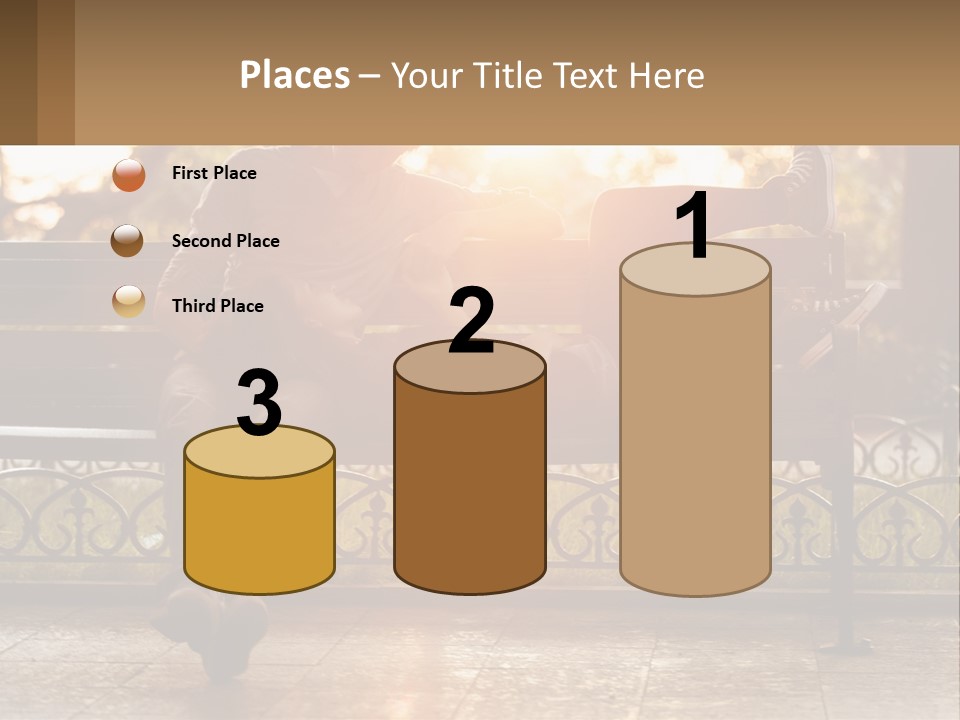 A Girl And A Guy On A Bench PowerPoint Template