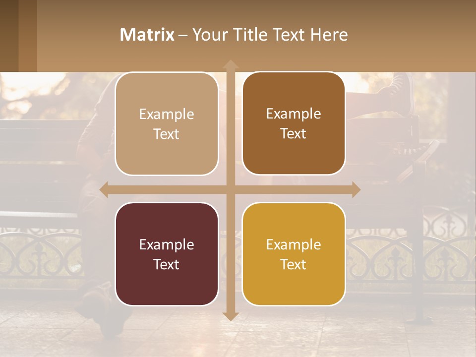 A Girl And A Guy On A Bench PowerPoint Template