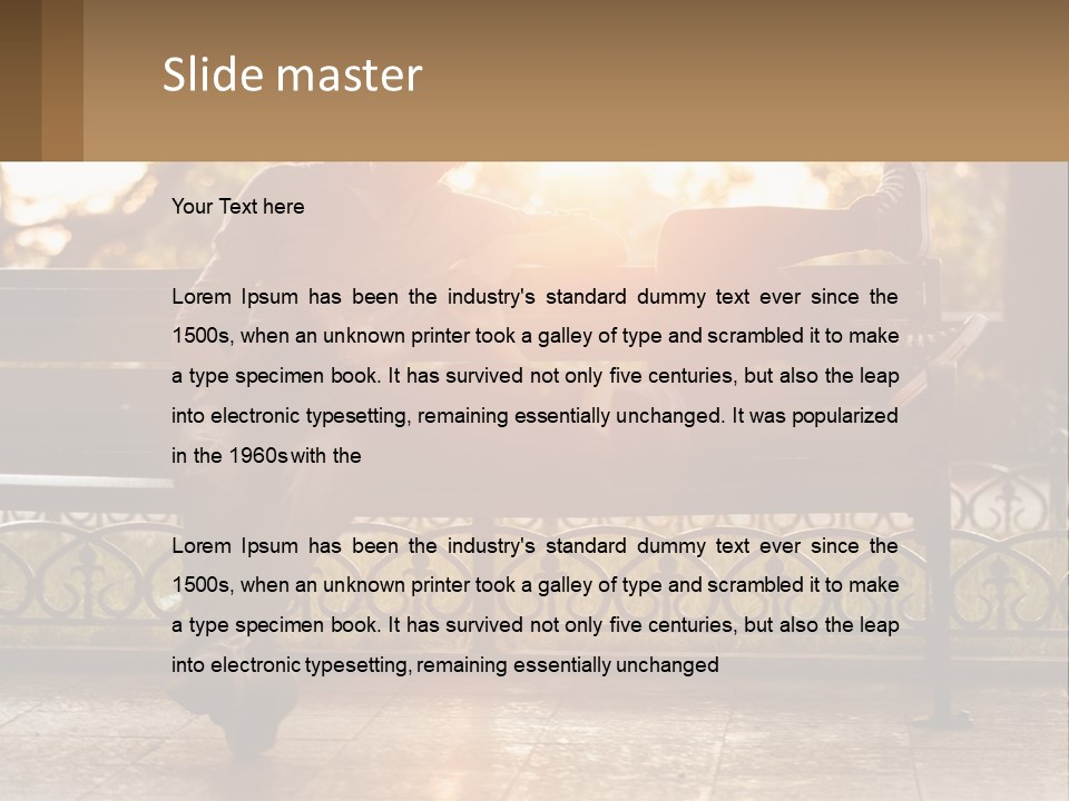 A Girl And A Guy On A Bench PowerPoint Template