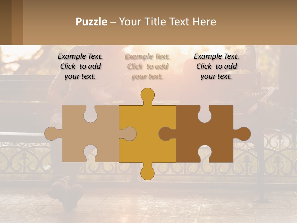 A Girl And A Guy On A Bench PowerPoint Template