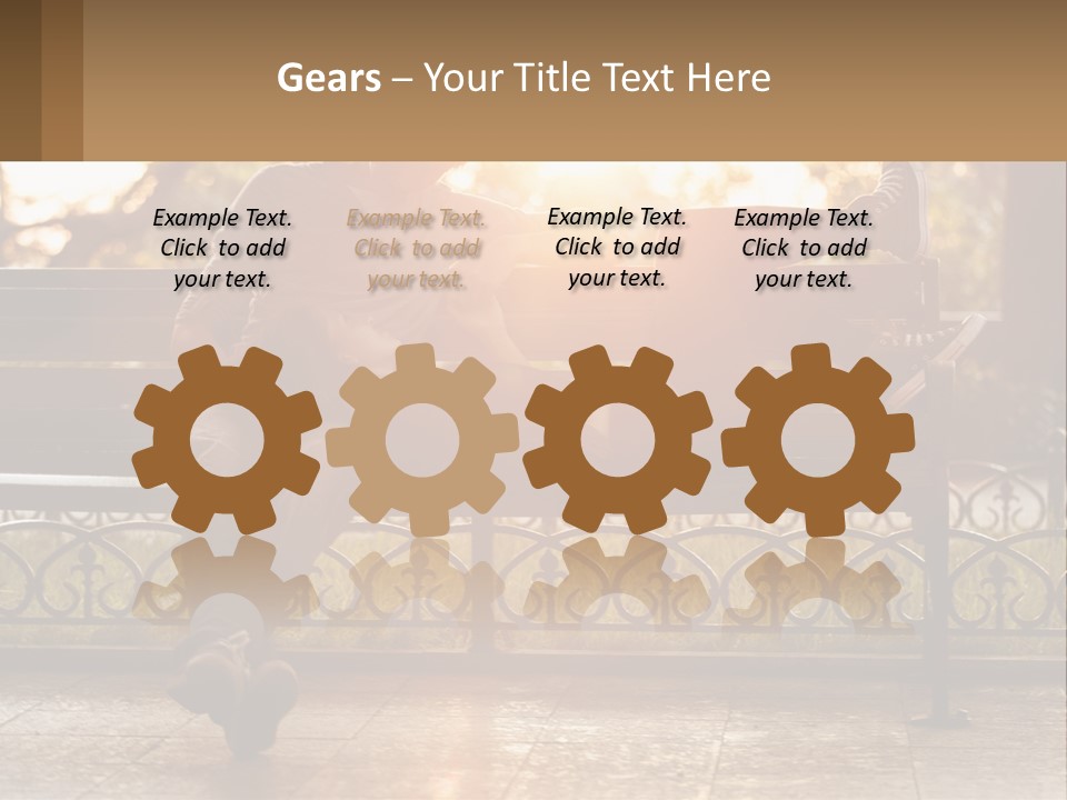 A Girl And A Guy On A Bench PowerPoint Template