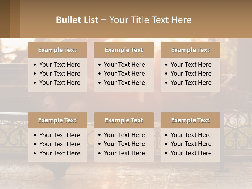 A Girl And A Guy On A Bench PowerPoint Template