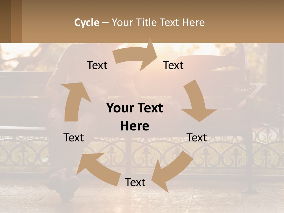 A Girl And A Guy On A Bench PowerPoint Template