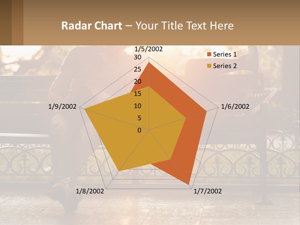 A Girl And A Guy On A Bench PowerPoint Template