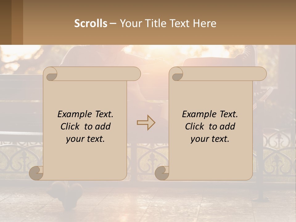 A Girl And A Guy On A Bench PowerPoint Template