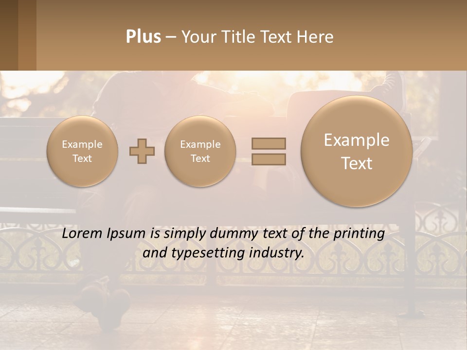 A Girl And A Guy On A Bench PowerPoint Template