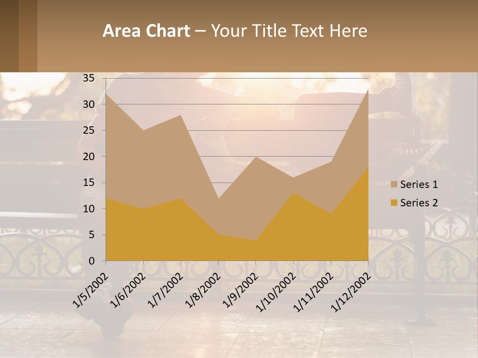 A Girl And A Guy On A Bench PowerPoint Template