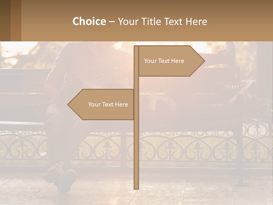 A Girl And A Guy On A Bench PowerPoint Template