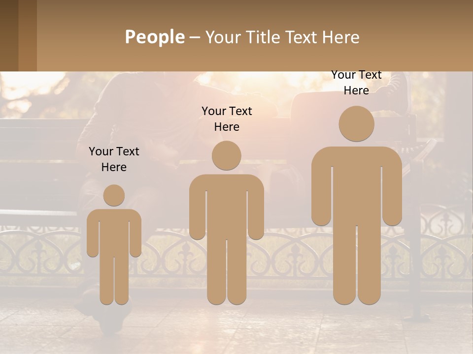 A Girl And A Guy On A Bench PowerPoint Template