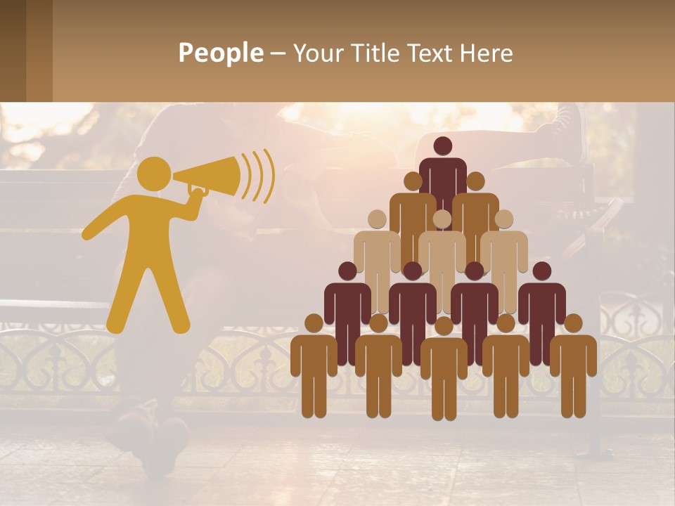 A Girl And A Guy On A Bench PowerPoint Template