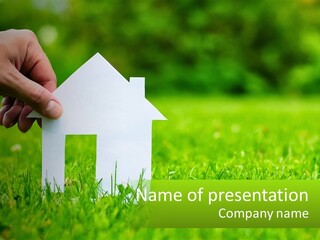 House On Grass PowerPoint Template