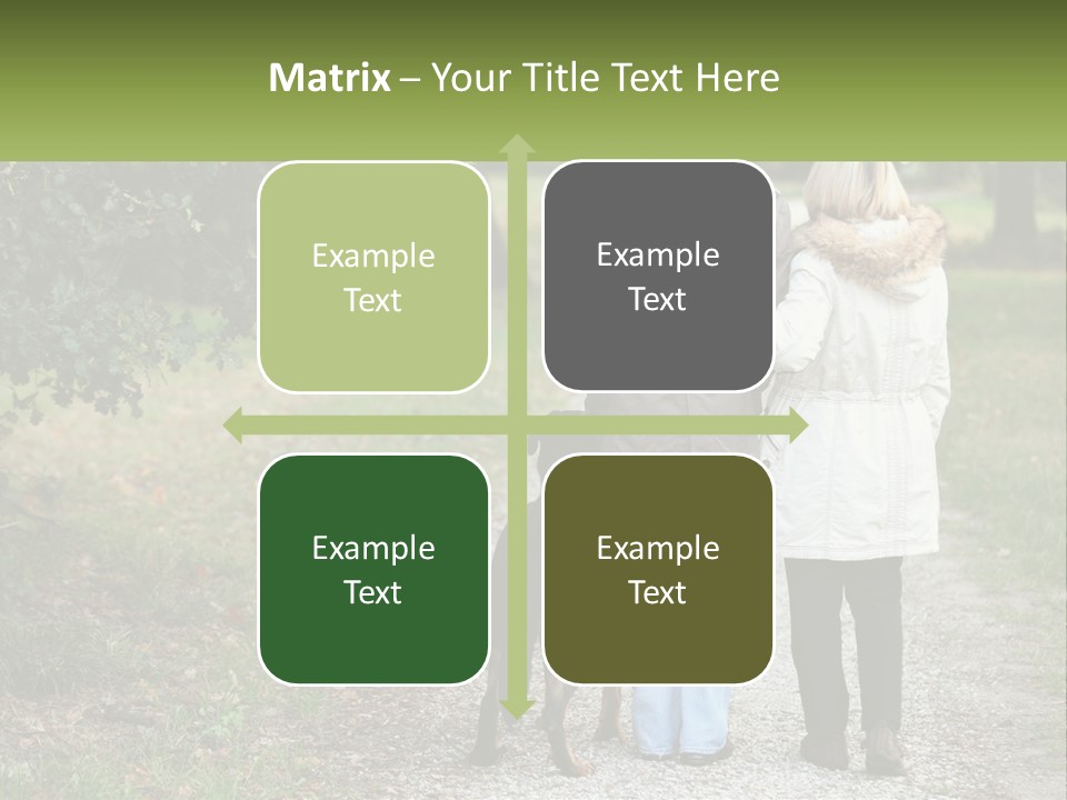 Couple On A Walk With The Dog PowerPoint Template