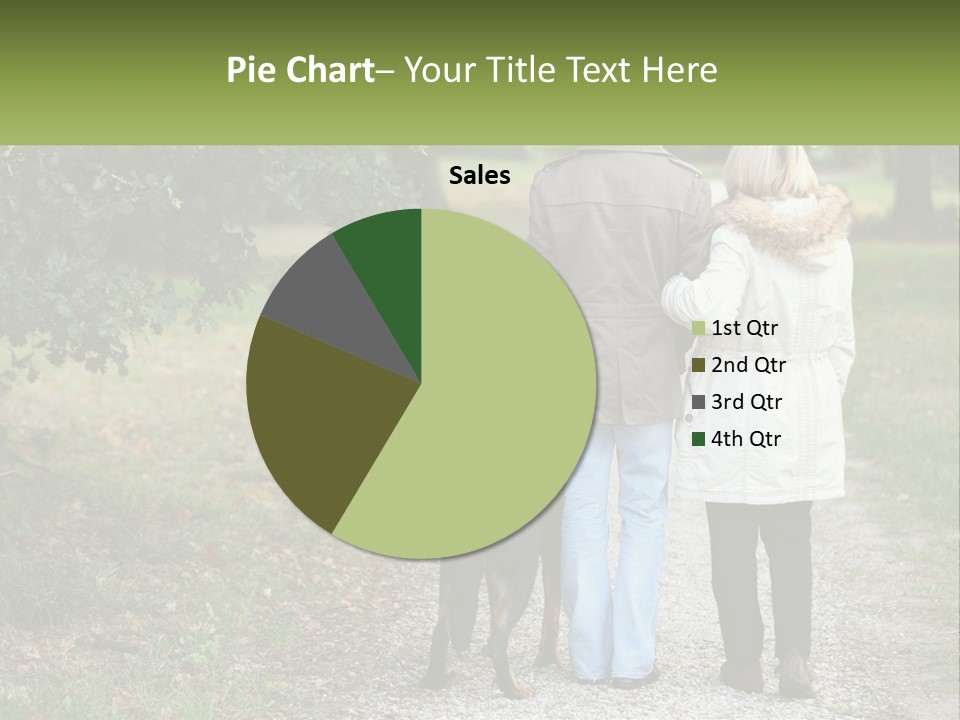 Couple On A Walk With The Dog PowerPoint Template