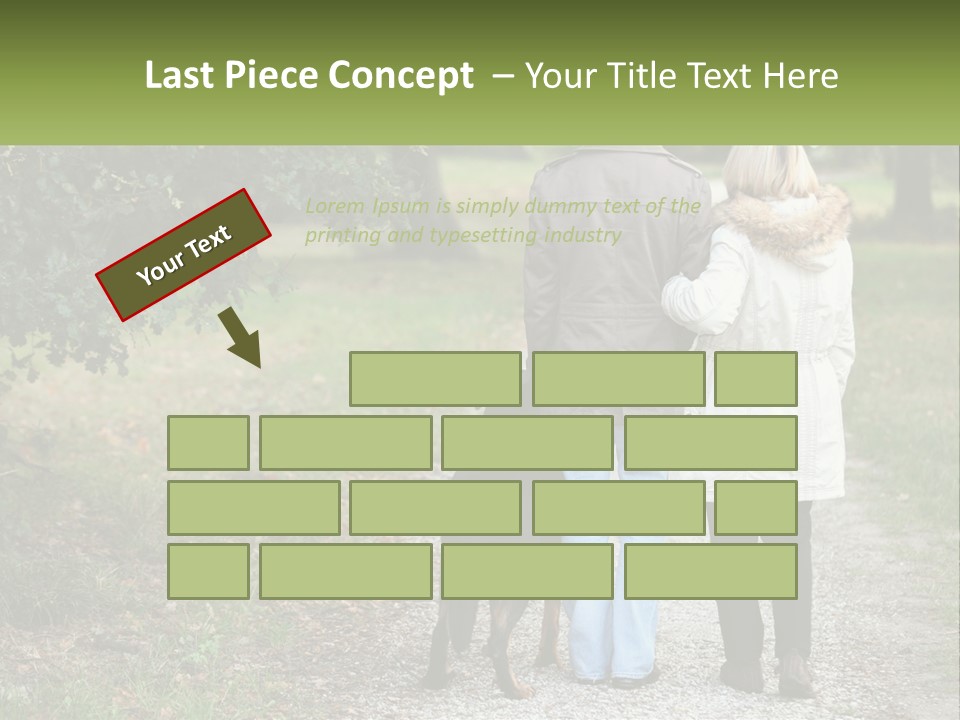 Couple On A Walk With The Dog PowerPoint Template