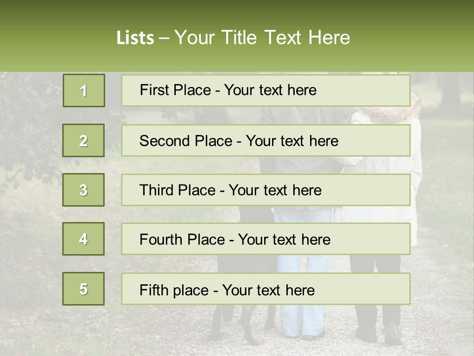 Couple On A Walk With The Dog PowerPoint Template