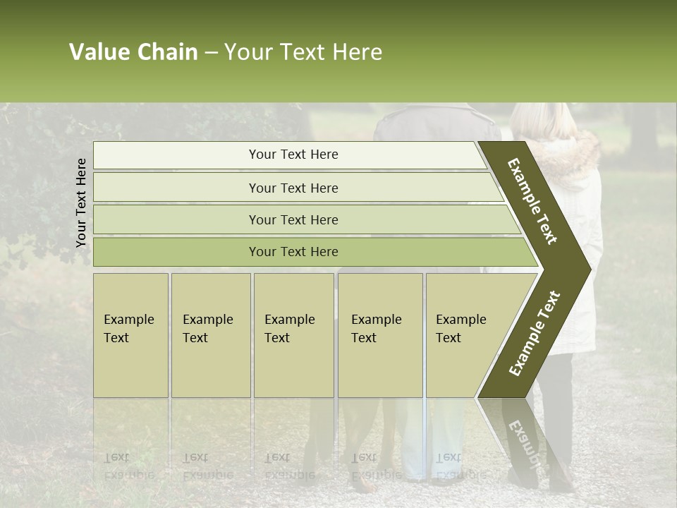 Couple On A Walk With The Dog PowerPoint Template