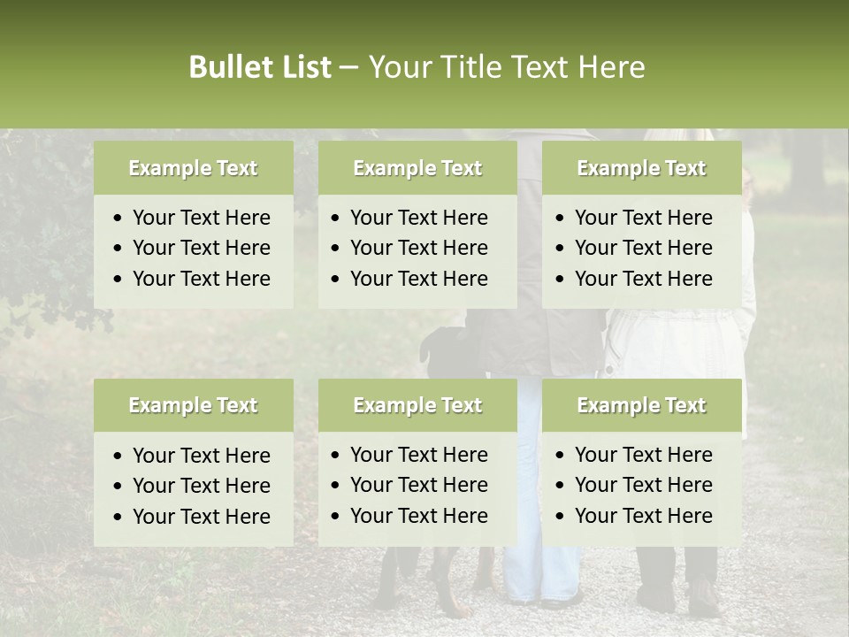 Couple On A Walk With The Dog PowerPoint Template