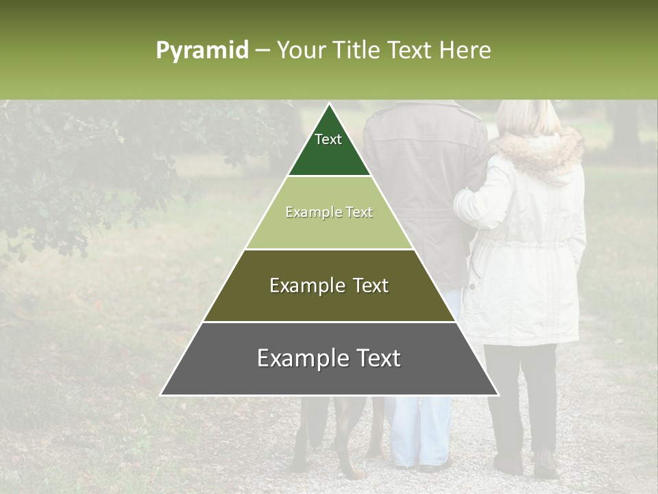 Couple On A Walk With The Dog PowerPoint Template