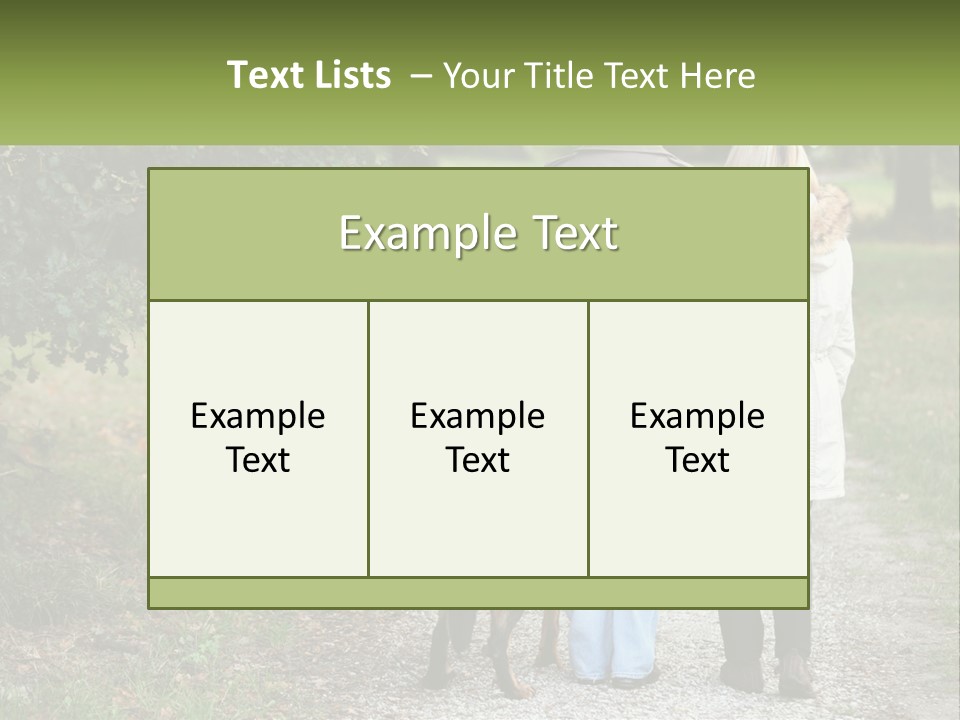 Couple On A Walk With The Dog PowerPoint Template